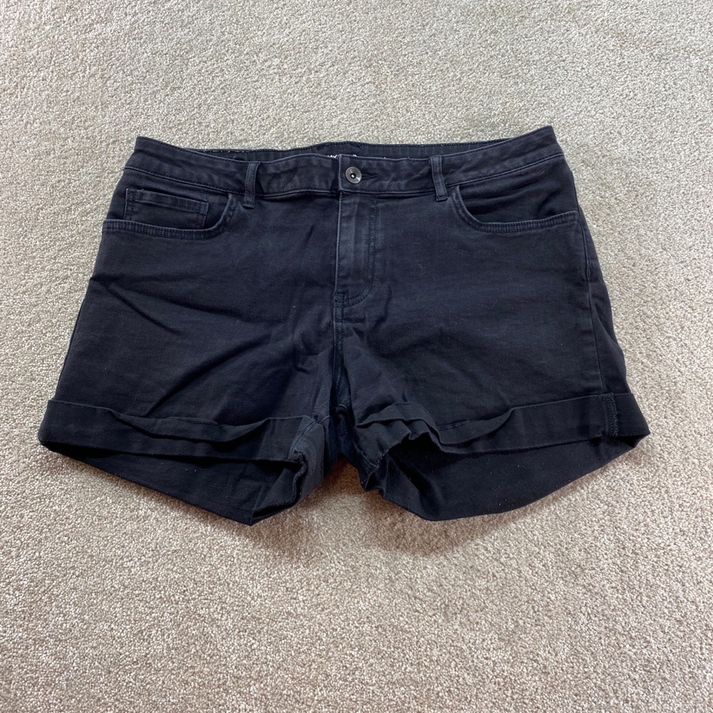 Vans‎ Boyfriend Shorts Womens 13/31 Black Denim Rolled Hem Outdoor Summer